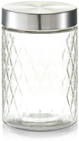 Vorratsglas Raute mit Metalldeckel - Ø 11 x 17 cm