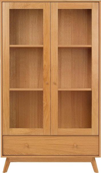 Woodman Glasvitrine Kensal im schlichten skandinavischen Design, Holzfurnier aus Eiche, FSC®