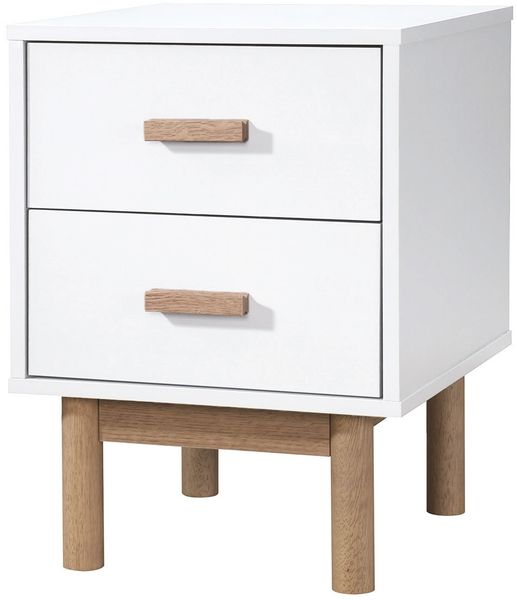 Nachtkommode >Orvar< in Weiß - 40x55x44cm (BxHxT)