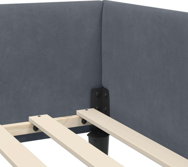 vidaXL Eckbettgestell mit Kopfteil Dunkelgrau 90 cm x 190 cm Stoff 42016145 Bild 7