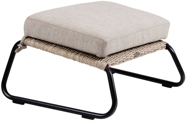 Fußhocker Midway aus Rattan, Beige
