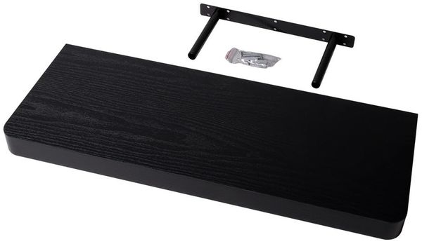 Velano - Bücherregal Wand - Wandregal 60x24 cm - Regal Wand - Schweberegal - Hängeregal - Regalbrett - Schwarz Holz - Küchenregal - Bücherregal Kinder - Deko Wohnzimmer - Gewürzregal