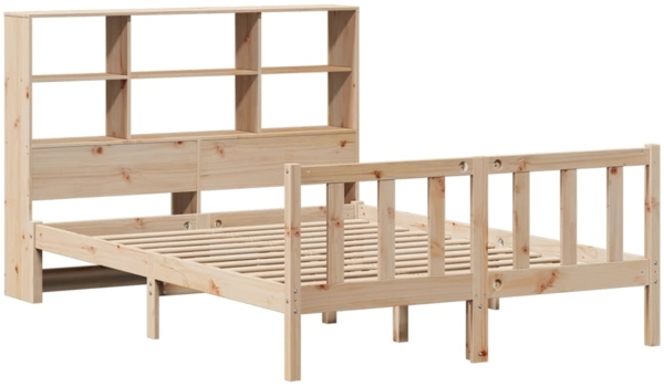 vidaXL Massivholzbett mit Regal ohne Matratze 150x200 cm Kiefernholz 3321706 Bild 2