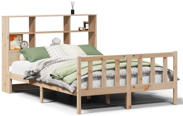 vidaXL Massivholzbett mit Regal ohne Matratze 150x200 cm Kiefernholz 3321706 Bild 1