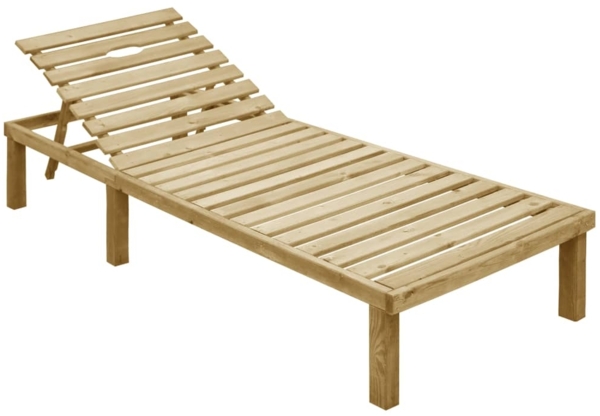 vidaXL Sonnenliege mit Roter Karomuster-Auflage Kiefer Imprägniert 3065832