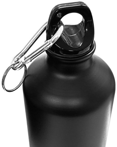 HAC24 Trinkflasche Aluminium Wasserflasche Alu Sportflasche Fahrradflasche Aluflasche, 0,75l, mit Karabiner