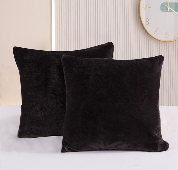 One Home Kissenbezüge Winter Cashmere Touch Unifarben, (2 Stück), flauschig kuschelig warmes Teddy Plüsch