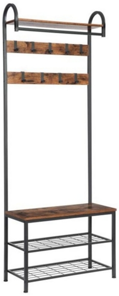 Hoobro Garderobenständer Garderoben-Schuhbank, Flurbaum mit Bank und Schuhaufbewahrung