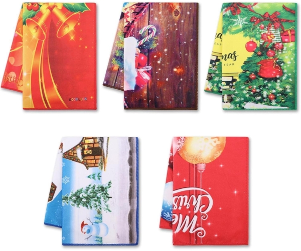 Weihnachtsdeko Geschirrtücher 5er Set Mikrofasertücher Handtuch Bar Handtücher