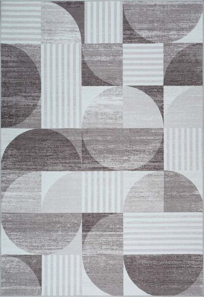 TaraCarpet Teppich Kurzflorteppich TaraCarpet Empire Retromuster absolut Modern fürs, rechteckig, Höhe: 14 mm, Retro Design in modernen Wohnfarben grau