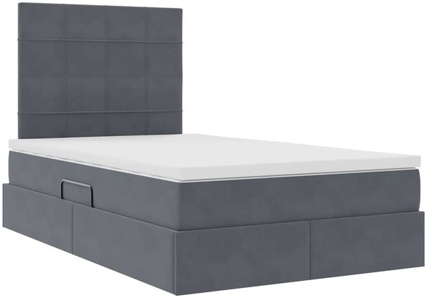 vidaXL LED-Speicherbett mit Matratze Dunkelgrau 120 x 200 cm Samt 3372658 Bild 6