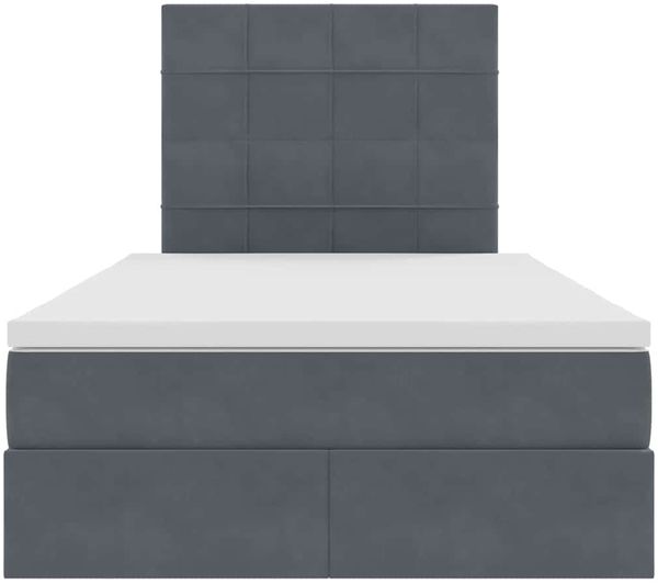 vidaXL LED-Speicherbett mit Matratze Dunkelgrau 120 x 200 cm Samt 3372658 Bild 8