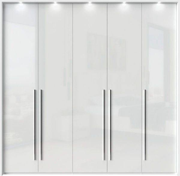 Places of Style Kleiderschrank Piano weiß, UV lackiert, mit Beleuchtung, hochglänzend, Soft-Close Funktion