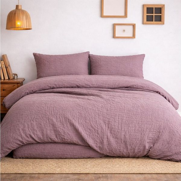 Sandiik Bettwäsche Musselin Bettwäsche in Mauve aus Biobaumwolle, Biobaumwolle, made ein Stuttgart aus Bio-Baumwolle