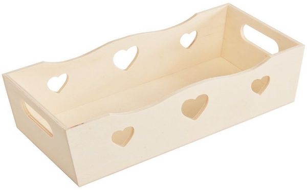 VBS Tablett Tablettschale Herzen, Sperrholz, 22 cm x 11 cm