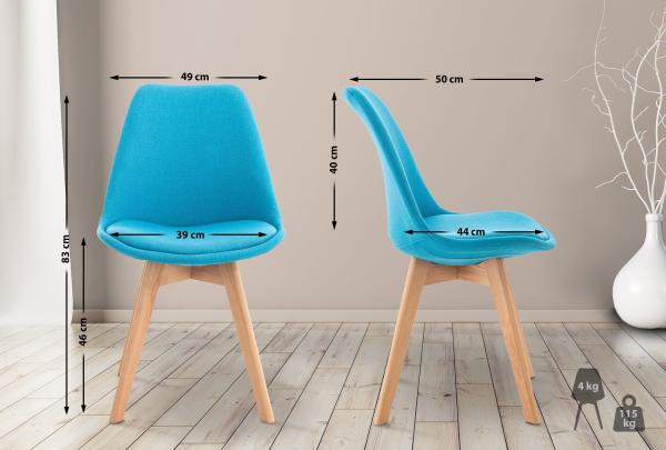 CLP Esszimmerstuhl Linares Mit Buchenholzgestell,türkis Stoff Bild 2
