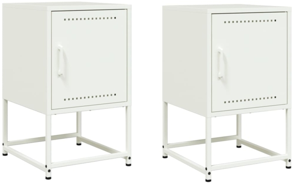 vidaXL Nachttische 2 Stk. Weiß 36x39x60,5 cm Stahl 846457