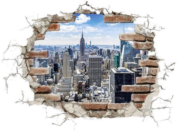 Komar Wandtattoo Break Out NYC - Größe 100 x 70 cm (1 St), selbstklebend, Wandsticker