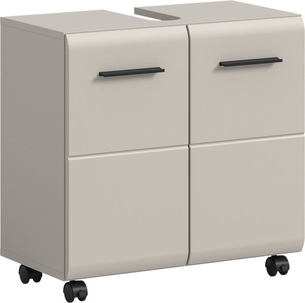 welltime Waschbeckenunterschrank FLORENZ, Waschbeckenunterschrank mit Rollen, hochwertige MDF-Front (1-St) Waschbeckenunterschrank, WBU, Unterschrank, Bad, Badezimmer