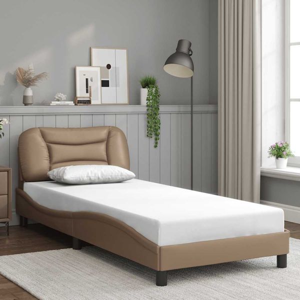 vidaXL Bettgestell ohne Matratze "Hvar" Cappuccino-Braun 90x190 cm Kunstleder 3207971