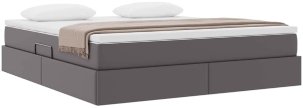 vidaXL Aufbewahrungsbett mit Matratze Grau 180x200 cm Kunstleder 3370176 Bild 2