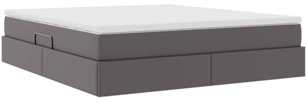 vidaXL Aufbewahrungsbett mit Matratze Grau 180x200 cm Kunstleder 3370176 Bild 9