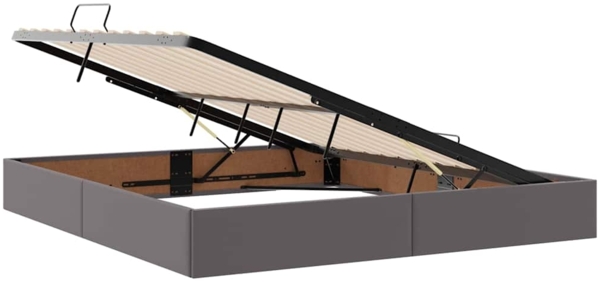 vidaXL Aufbewahrungsbett mit Matratze Grau 180x200 cm Kunstleder 3370176 Bild 5