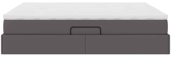 vidaXL Aufbewahrungsbett mit Matratze Grau 180x200 cm Kunstleder 3370176 Bild 8