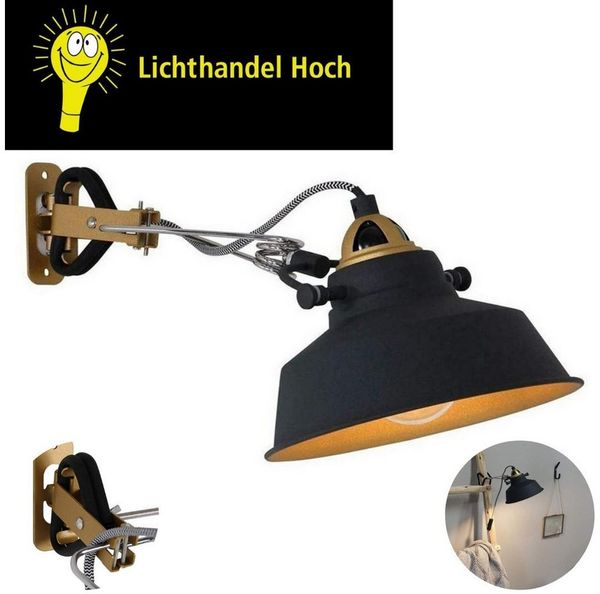Lichthandel Hoch LED Klemmleuchte Klemmlampe E27 Klemmleuchte Vintage Leselampe Bett incl. LED, 4 Watt LED inklusive, LED wechselbar, 3000K, klemmbar, dreh-, neig- und schwenkbar