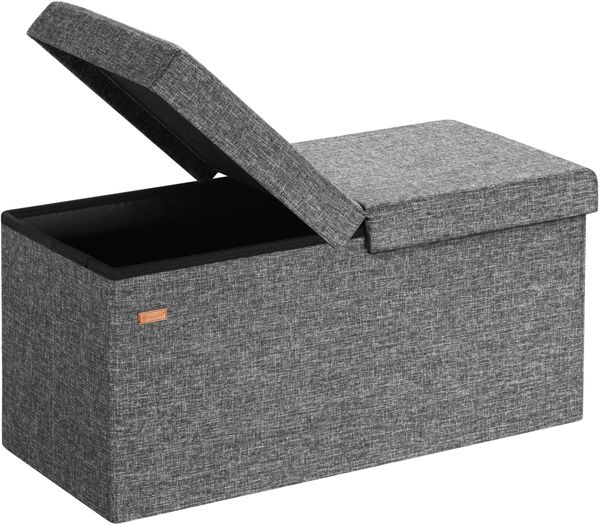 Sitztruhe faltbar Aufbewahrungsbox Truhenbank Sitzbank Sitzhocker Truhe Bank grau