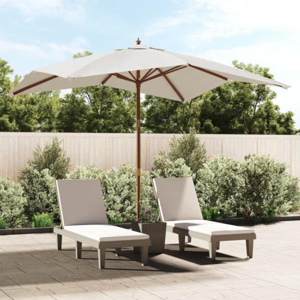 vidaXL Sonnenschirm mit Holzmast Sandfarben 300x300x273 cm 363191