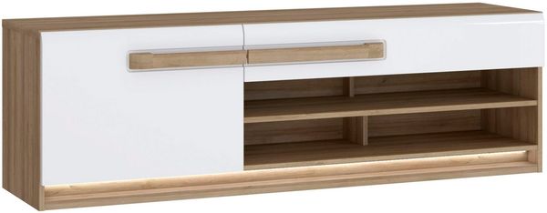 FORTE Lowboard Attention TV-Board, TV-Schrank, TV-Board, Beleuchtung, Soft Close, Kabelführung