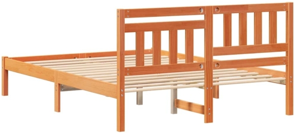vidaXL Bettrahmen Wachsbraun 120 x 190 cm Massives Kiefernholz 872244 Bild 6