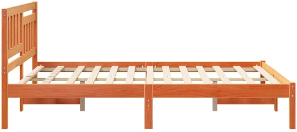 vidaXL Bettrahmen Wachsbraun 120 x 190 cm Massives Kiefernholz 872244 Bild 5