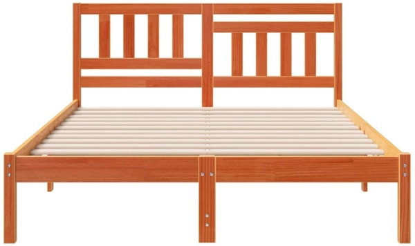 vidaXL Bettrahmen Wachsbraun 120 x 190 cm Massives Kiefernholz 872244 Bild 4