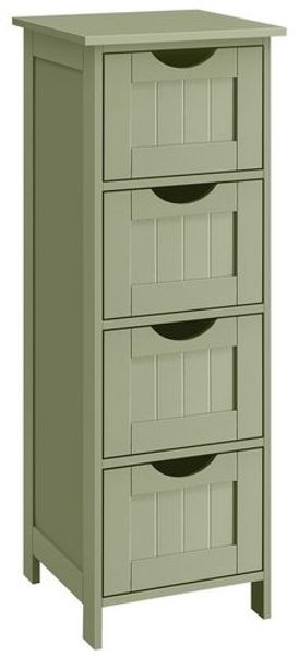 Vasagle Badezimmerschrank mit 4 Schubladen, MDF lorbeergrün, 30 x 30 x 82 cm Bild 2