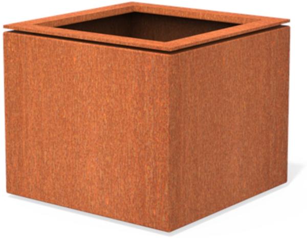 Dipott Pflanzgefäß Domus quadratisch aus Corten-Stahl Pflanzkübel 68x68x60 cm