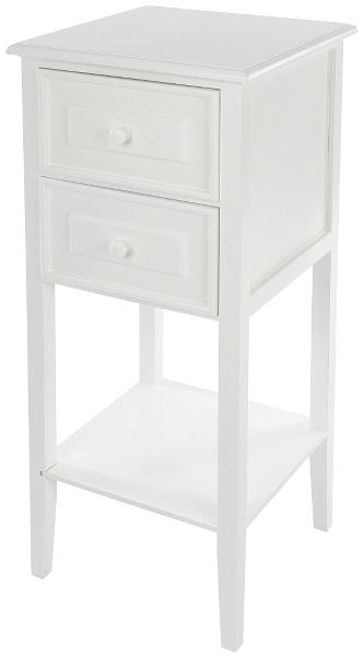 Telefontisch Klassik 2 Schubladen MDF Weiß