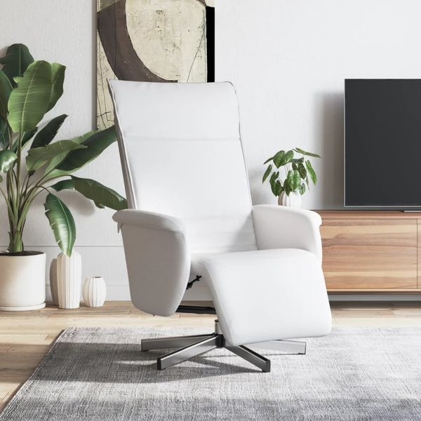 vidaXL Relaxsessel mit Fußteil Weiß Kunstleder 356646