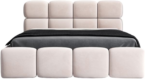 Polsterbett MONAKO 180x200 mit Matratze, Bettkasten und Lattenrost. Farbe: Beige 2 Bild 3