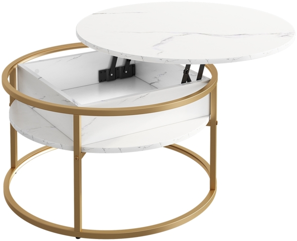 Couchtisch Marlo Weiß Marmor 77 x 77 cm Vicco