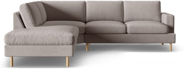 Micadoni Symmetrisches Ecksofa Aliya 5-Sitzer Links Samt Warmes Grau