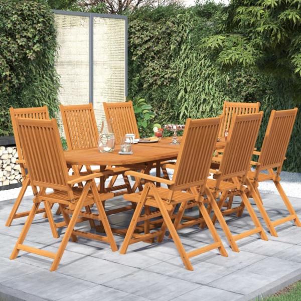 vidaXL 9-tlg. Garten-Essgruppe Massivholz Akazie 3079640