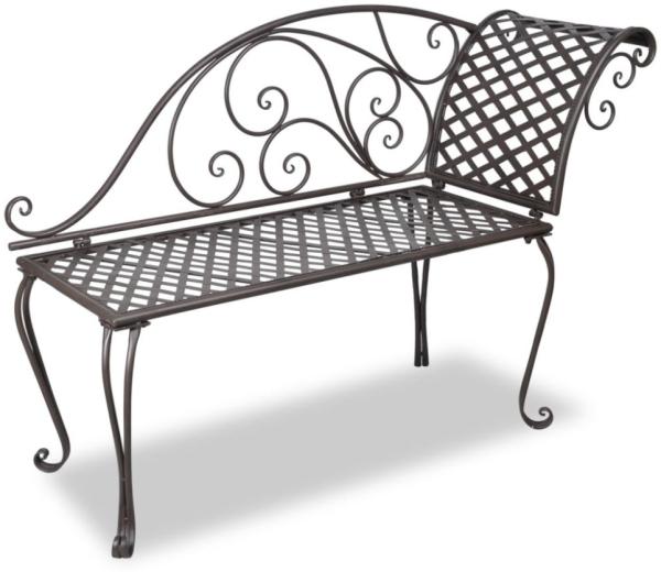 vidaXL Garten-Chaiselongue 128 cm Stahl Antik Braun 40717