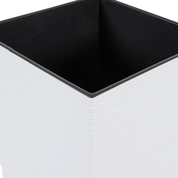 SIENA GARDEN Pflanzgefäß NIZZA GROOVE, weiß Rillenoptik, 40 x 40 x 75 cm Kunststoffgefäß mit Einsatz Bild 6