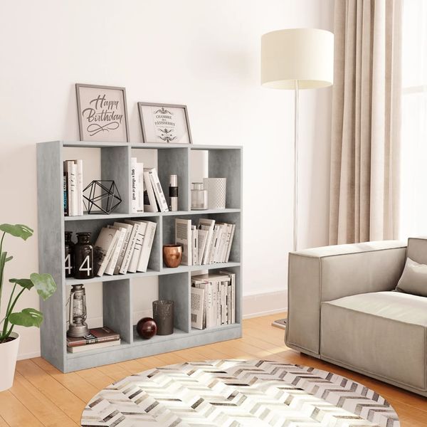 vidaXL Bücherregal Betongrau 97,5x29,5x100 cm Holzwerkstoff 800175
