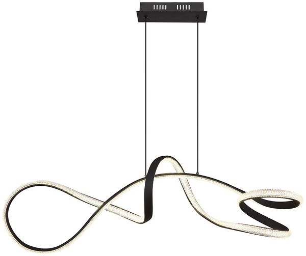 LED Hängeleuchte Schwarz matt, Aluminium, Acrylkristalle, L 108 cm Bild 4