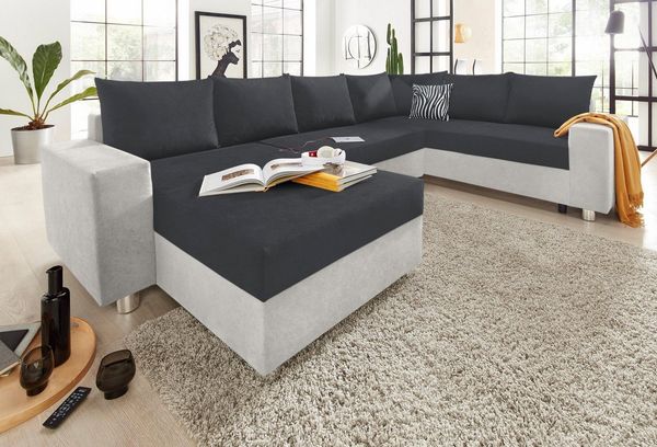 COLLECTION AB Wohnlandschaft Paris U-Form, B: 310 cm, Zierkissen & Federkern, optional Bettfunktion & Bettkasten