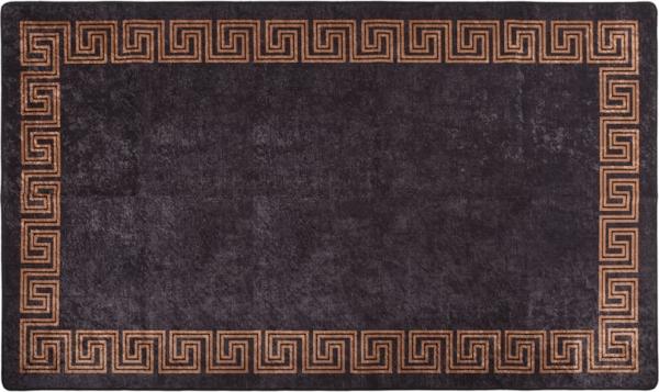vidaXL Teppich Waschbar Schwarz und Golden 190x300 cm Rutschfest 337932