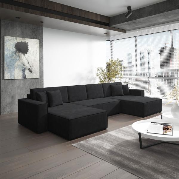 Wohnlandschaft Schlafsofa Sofa CONOR PREMIUM Stoff Kronos Anthrazit